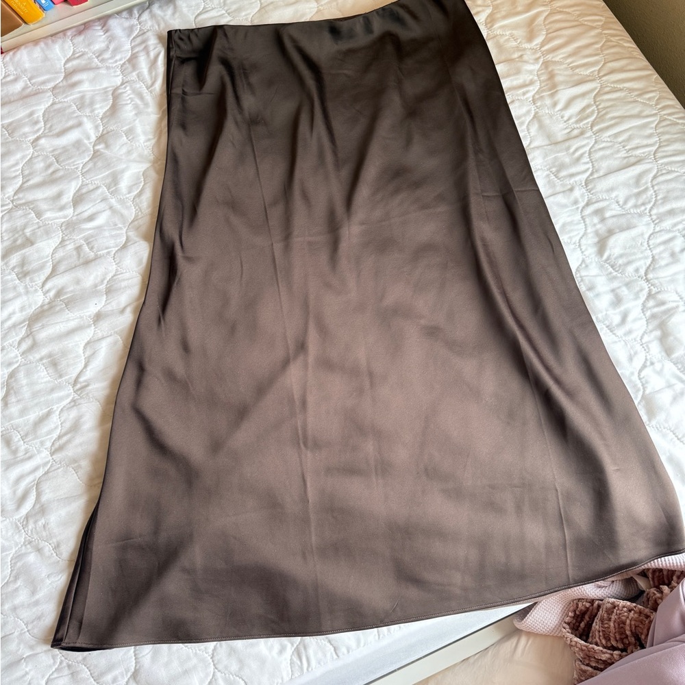 J. Crew Brown Midi A-Line Skirt for Work